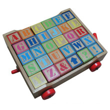 Hölzernes Alphabet Lernspielzeug cart pädagogisches Spielzeug